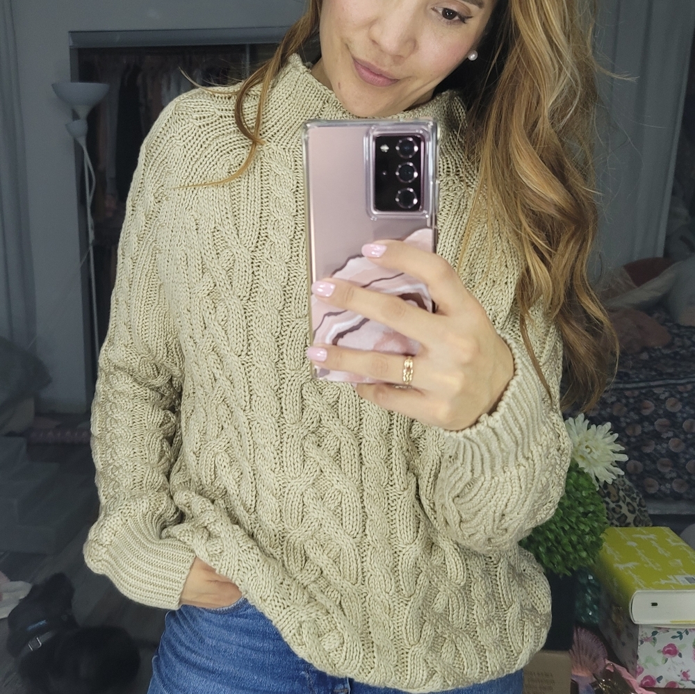 Faithfull the Brand Cass Knit Cable Sweater Mocha - Picture 5 of 9